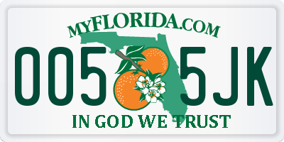 FL license plate 0055JK