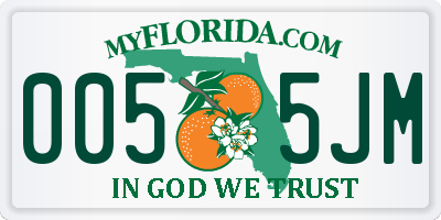 FL license plate 0055JM