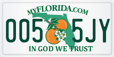 FL license plate 0055JY