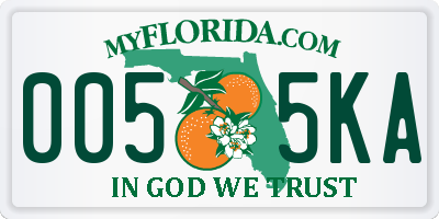 FL license plate 0055KA