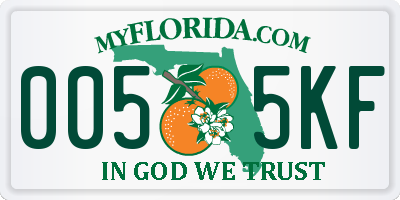 FL license plate 0055KF