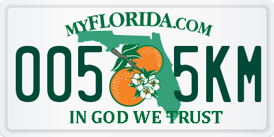 FL license plate 0055KM