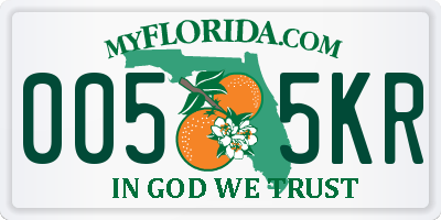 FL license plate 0055KR