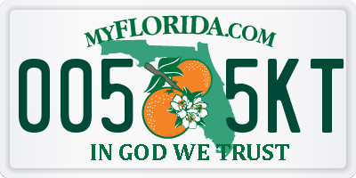 FL license plate 0055KT