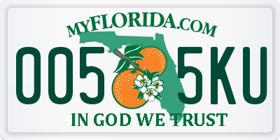 FL license plate 0055KU
