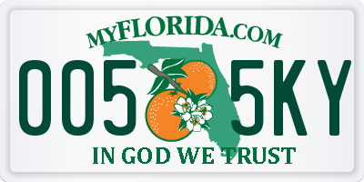 FL license plate 0055KY