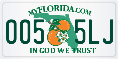 FL license plate 0055LJ