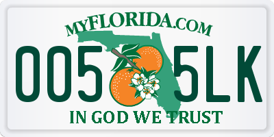 FL license plate 0055LK