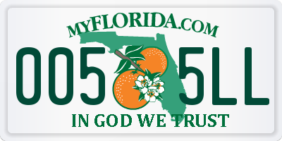 FL license plate 0055LL