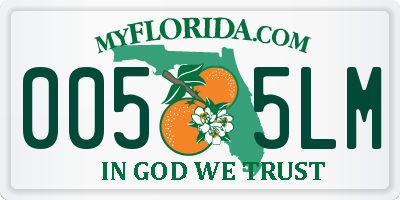 FL license plate 0055LM