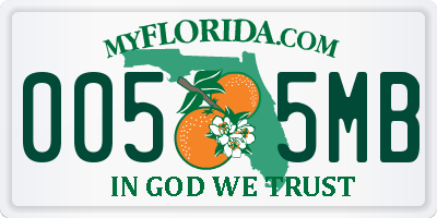 FL license plate 0055MB