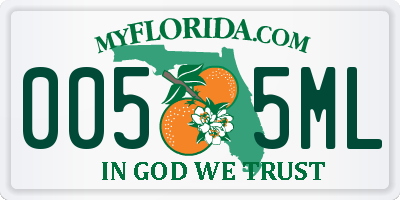 FL license plate 0055ML