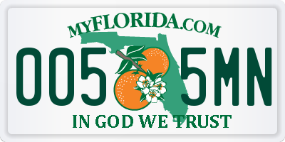 FL license plate 0055MN