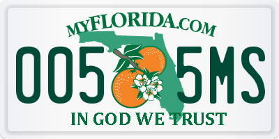 FL license plate 0055MS
