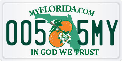 FL license plate 0055MY