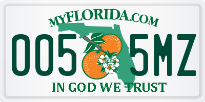 FL license plate 0055MZ
