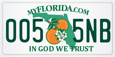 FL license plate 0055NB