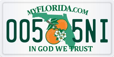 FL license plate 0055NI