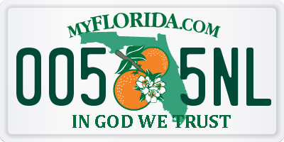 FL license plate 0055NL