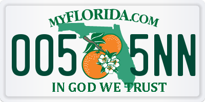 FL license plate 0055NN