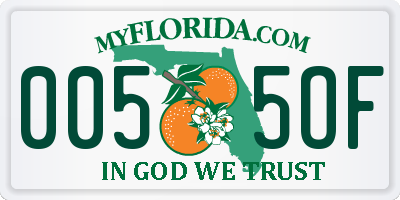 FL license plate 0055OF