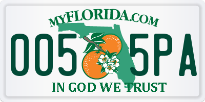FL license plate 0055PA