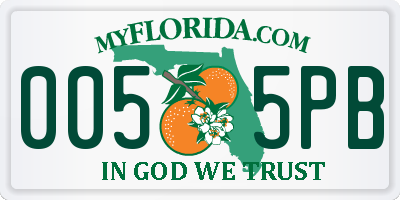 FL license plate 0055PB