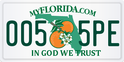 FL license plate 0055PE