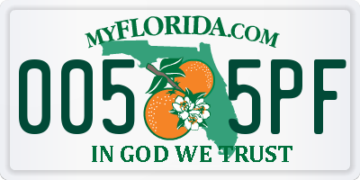 FL license plate 0055PF