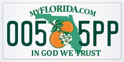 FL license plate 0055PP