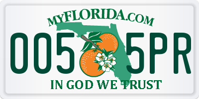 FL license plate 0055PR