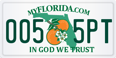FL license plate 0055PT