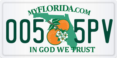 FL license plate 0055PV