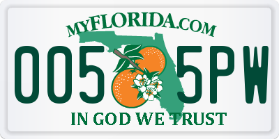 FL license plate 0055PW