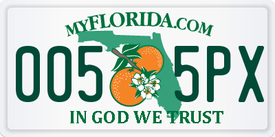 FL license plate 0055PX