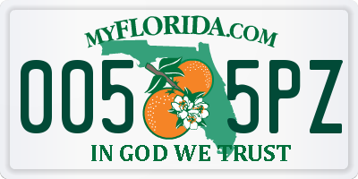 FL license plate 0055PZ
