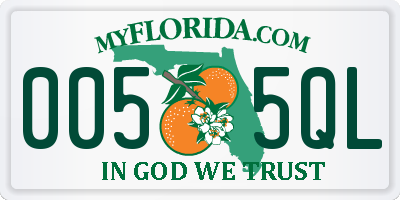 FL license plate 0055QL