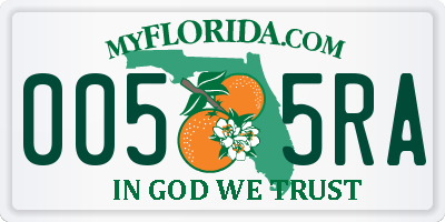FL license plate 0055RA