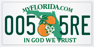 FL license plate 0055RE