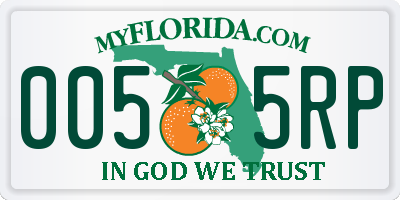 FL license plate 0055RP