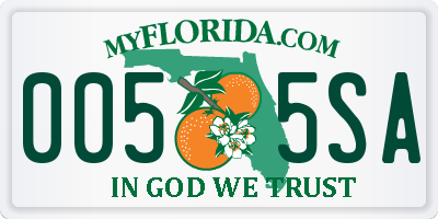 FL license plate 0055SA