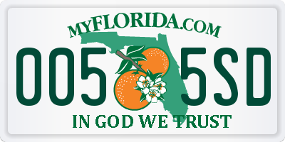 FL license plate 0055SD
