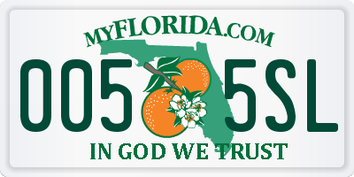 FL license plate 0055SL