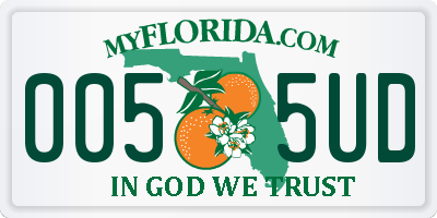 FL license plate 0055UD