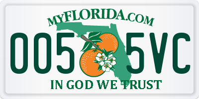 FL license plate 0055VC