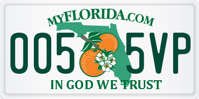 FL license plate 0055VP