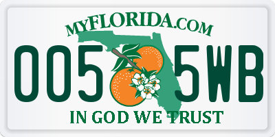 FL license plate 0055WB
