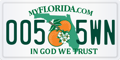 FL license plate 0055WN
