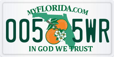 FL license plate 0055WR