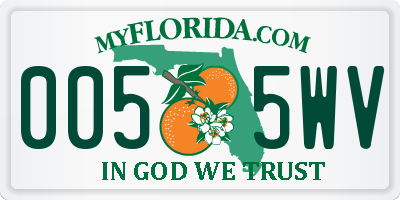 FL license plate 0055WV